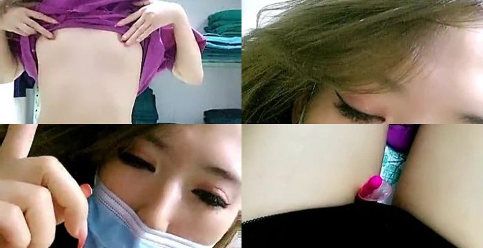 【激情自慰-女更衣室小护士】手术室里的小护士趁工作间隙赶紧跑到女更衣室跟狼友骚一下，逼里塞着跳蛋早就受不了可惜来姨妈，揉捏骚奶子